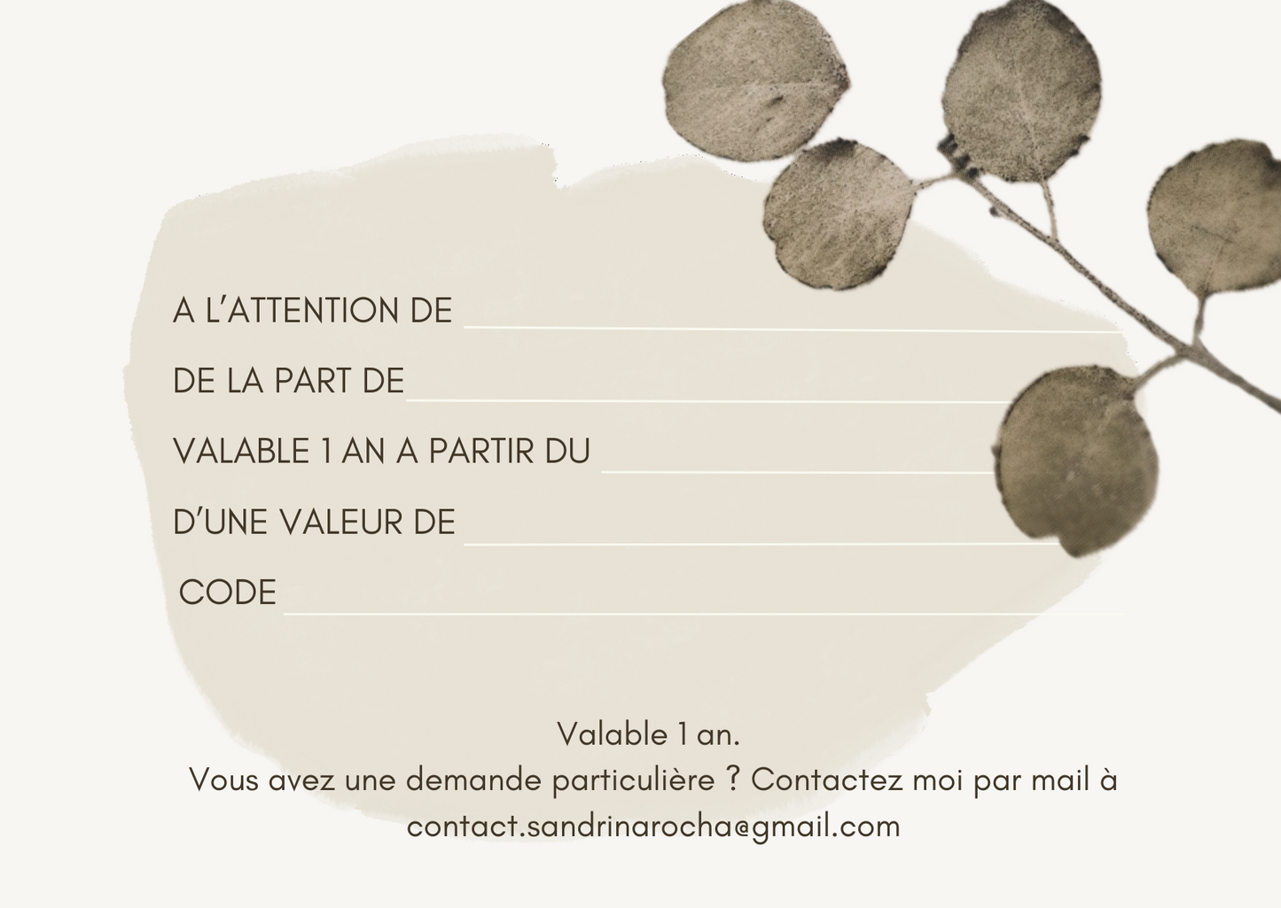 Carte Cadeau Atelier